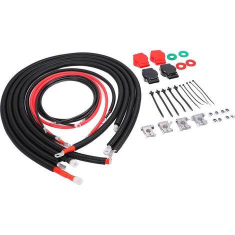Kit de Câbles de Batterie, Noyau en Cuivre Robuste de Remplacement pour Superduty 7,3 L, avec Câbles de Démarrage 2/0 et Montage OEM 2C3Z14300CA (1/4)
