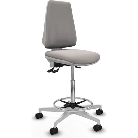 Taburete de oficina piqueras y crespo espuma blanca ajustable (1/2)