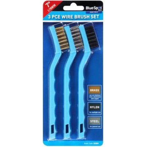 Blue Spot Tools 178MM (7") 3PCE Mini Wire Brush Set