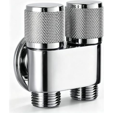 Washing machine valve with dual outlet and leak protection (1/4)