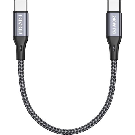 Câble USB C vers USB C Court 30CM, 240W Cable USB C vers USB C PD3.1 (1/5)