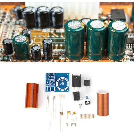 Mini-Tesla-Spulen-Set mit LED und Fernbedienung – Elektronisches Zündmodul zum Selbstbauen (12 V DC) – Montage erforderlich (1/5)