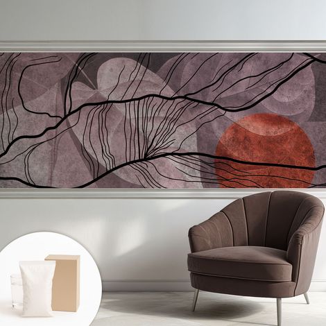 Papier peint intissé décoratif pour salon chambre et cuisine Facile à poser avec colle Abstraction énergique 250x104 cm (1/5)