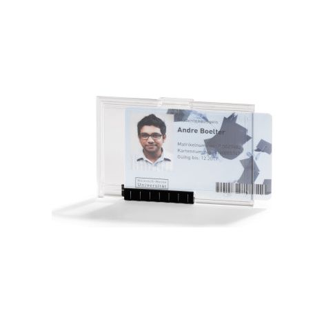 Durable Pushbox Identificador para 1 Tarjeta
Caracteristicas:
-Portatarjetas para 1 tarjeta
-Con deslizador para extraer de forma cuidadosa la tarjeta