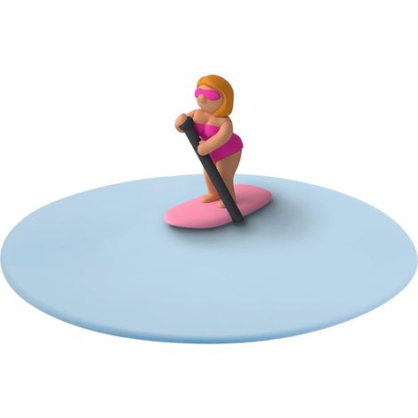 Couvercle Pia Paddle en verre en silicone platine sans BPA, diamètre : 10,5 cm, bleu (1/2)