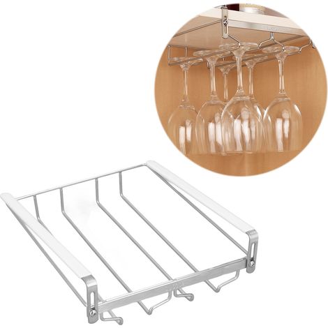 Porte-verres à vin en acier inoxydable 304 avec pieds hauts, sans perçage, avec système d'égouttage inversé. (1/5)