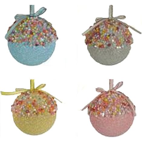 4 Palline cm 10 palle per Albero di Natale candy sfere dolci Decorazioni natalizie addobbi particolari moderne allestimento casa (1/3)