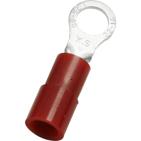 Cosses à œillet RS PRO, Isolé, Rouge, 1.5mm², 4.3mm, 6.6mm