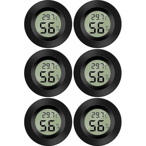 (6 PCS - B)Mini Digital LCD Thermometer Hygrometer Temperature Humidity -5070℃ 10%99% RH Portable Thermometer Thermo Hygrometer Indicator for Office Kitchen Humidors Incubators Reptiles