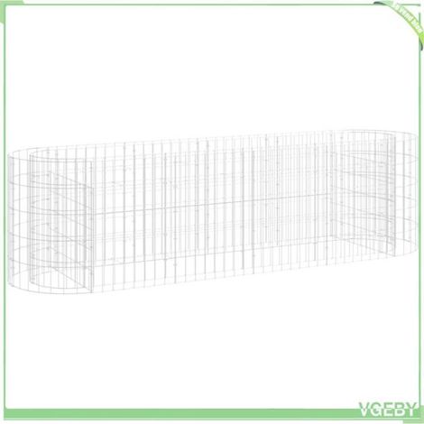 Lit surélevé à gabion - FAFEICY - 152025 - Fer galvanisé - 190 x 50 x 50 cm - Maille 10x5 cm, 3,5 mm (1/5)