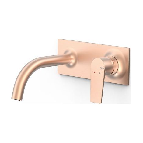 Pièce apparente pour élément encastré de lavabo Project Or Rose Mat 24K - TRES 22130003OPM