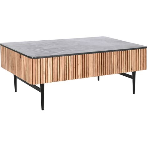 Table Café Acacia Marbre 115X65X45 Noir (1/5)