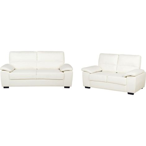 Set divani similpelle bianco sporco Vogar