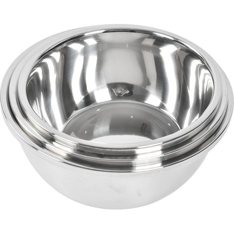 Ensemble de 3 bols mélangeurs en acier inoxydable épais (26 cm, 28 cm et 30 cm) - Bols de cuisine multifonctionnels (1/5)