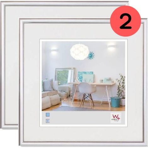 Cadre photo argent 30 x 30 cm double pack, cadre en plastique KV330SD (1/5)