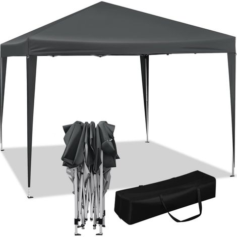 Woltu – Tonnelle de jardin 3x3m – Tente pliante imperméable avec protection UV 50+ – Hauteur réglable 250/254/258 cm – Cadre en métal robuste
