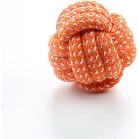 3 Stück Zhuang Haustier-Baumwollseil-Webball Hundespielzeug Teddy Beißspielzeug langlebiges Spielzeug für Katzen (orange) (1/5)