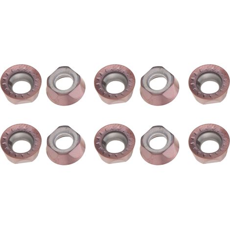 10 runde Hartmetall-Wendeschneidplatten für CNC-Holzdrehmaschinen, bronzebeschichtet, RPMT10T3MOE-JS, langlebige Schneidwerkzeuge