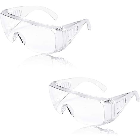 Lunette De Protection Travail,2 PCS Lunettes de Protection de Laboratoire Anti-Buée et Anti-Rayures pour Travail Bricolage Ski Tir et Extérieur Lunettes de Sécurité Transparentes (1/5)