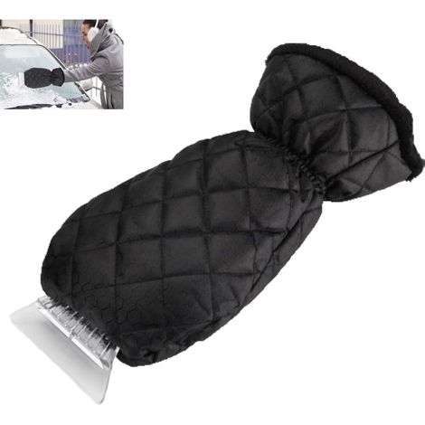 Grattoir à glace en plastique pour voiture avec gant et moufle, pour pare-brise et vitres, avec poignée antidérapante