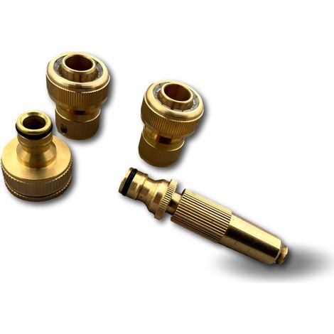 Kits complet de raccords et connecteurs en laiton Buse d'arrosage réglable - Quantité x 1 - Pour tuyaux 1/2' (13 mm) (1/5)
