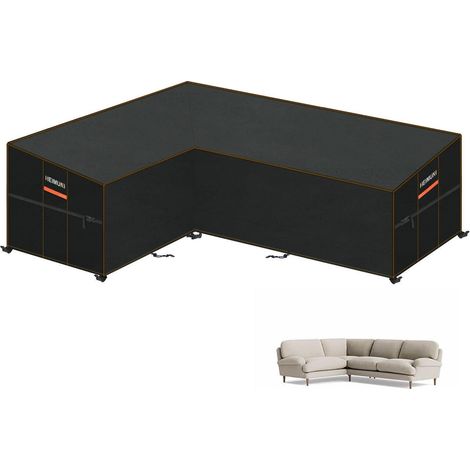 Gartenmöbel Abdeckung L-Form Sofa Wasserdicht mit Belüftung, UV-Schutz, mehrere Größen (1/5)