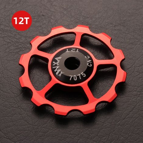 12T Rouge Galet guide-dérailleur en céramique usiné CNC 12T pour vélos (1/5)