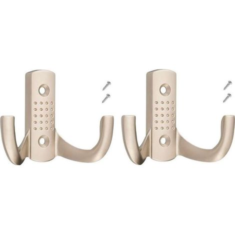 ganci doppi in metallo da 58 mm con finitura nichel satinato e viti, per montaggio a parete in cucina o bagno, ideali per cappotti, asciugamani, borse, posate, vestiti, spogliatoi, mobili o armadi. (1/2)