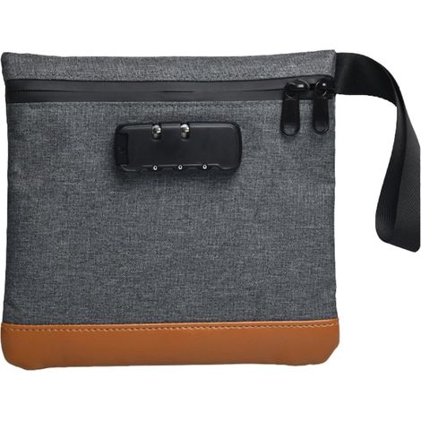 Sac anti-odeurs - solution de rangement étanche - avec cadenas à combinaison - 1 pièce - noir - nylon - 30 x 20 x 10 cm (1/5)