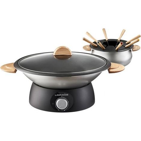 Set wok et fondue électrique 900w 8 fourchettes - Lagrange - 349019 (1/10)