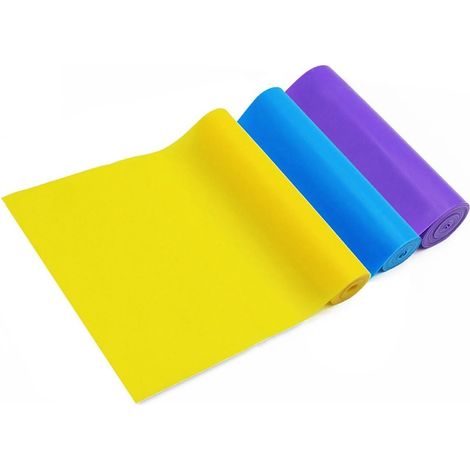 Conjunto de cinturones de fitness (3 cinturones), cinturones de entrenamiento con 3 niveles de resistencia, bandas de yoga, fisioterapia y pilates sin látex. (1/4)