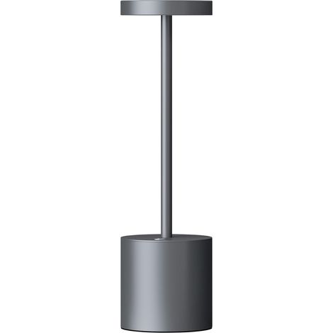 Wiederaufladbare, kabellose LED-Tischleuchte mit 1200 mAh USB-Anschluss aus Aluminium für Esszimmer oder Büro (Schwarz) (1/5)