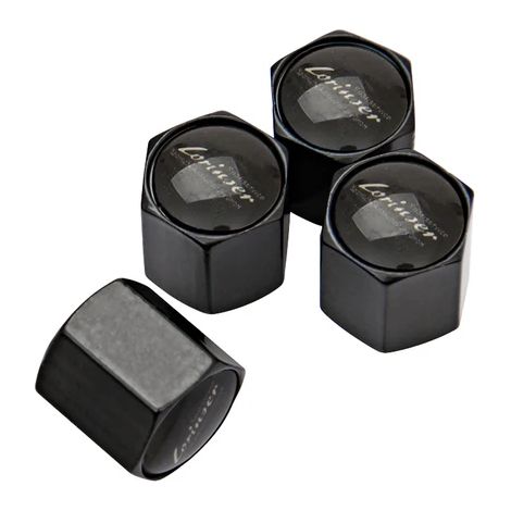 Bouchons de valve de pneu (noirs) anti-poussière compatibles avec le logo Lorinser et les modèles G&M GLC, SLC, SLK, CLA, A200, E320, S320, W203, W204 et C180. (1/5)