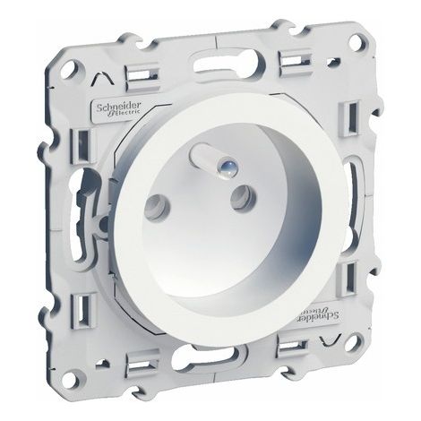 Prise de courant 2P T Odace 4 connexions rapides blanc Schneider