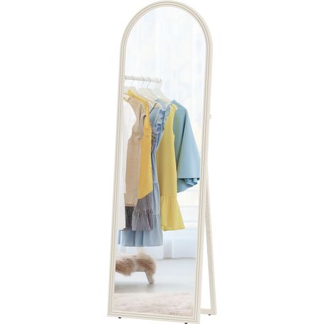 Miroir pleine pied 50x160 cm autoportant mural cadre arc blanc
