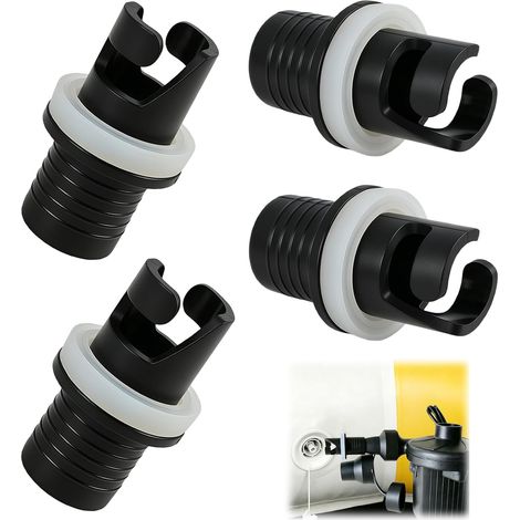 4 x Boat Foot Pump Hose Adapter for Paddle Kayak Canoe, Inflating Tip Compatible with Foot Pump and Electric Pump, Durable Waterproof Inflatable Accessory (1/5)