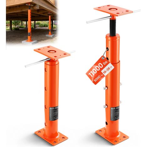 VEVOR Martinetto da Pavimento Altezza 48,26-91,44cm, Martinetto da Pavimento per Seminterrato Regolabile per Livellamento, Portata ca. 8164,66kg, Palo Supporto Sollevamento Telescopico in Acciaio (1/5)