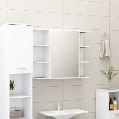 vidaXL Armario de espejo de baño madera contrachapada 80x20,5x64 cm (1/5)