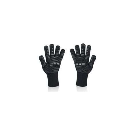 Grillhandschuhe, Universal-Ofenhandschuhe, hitzebeständig bis 800 °C, rutschfest, feuerfeste Silikon-Küchenhandschuhe mit Unterarmschutz, zum Grillen, Kochen im Backofen, am Kamin (Schwarz) (1/5)