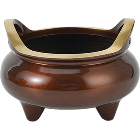 Trépied décoratif chinois en bronze, adapté à une présentation sur bureau, avec oreillettes multifonctionnelles. (1/5)
