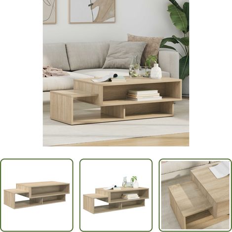 Table basse bois - Table basse Chêne Sonoma 105 x 50 x 32,5 cm Bois d'ingénierie (1/5)