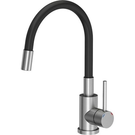 Steiner Maggie Noire Robinet Cuisine Acier Inoxydable