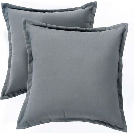 HOMESCAPES Outdoor-Kissen grau - 2er-Set Gartenkissen 45 x 45 cm
