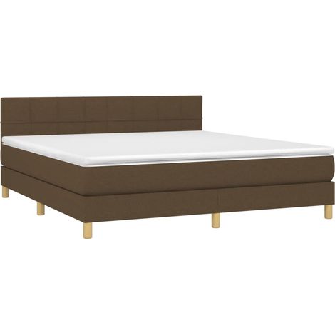 Sommier à lattes de lit avec matelas Marron foncé 160x200 cm vidaXL (1/5)