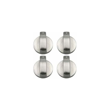 4-teiliges Herdknopf-Set, Gasherdknöpfe, Gasherdknöpfe aus Metall, Gasherd-Reglerknöpfe, Metallherdknöpfe für die Küche, 6 mm - Crezuo (1/4)