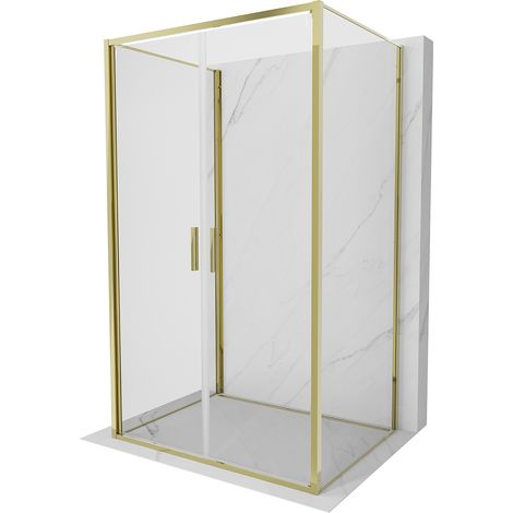 Mexen Exo-B Duo 3S 3-seitige Duschkabine, schwenkbar, 100 x 85 cm, transparent, gold - 814-100-085-50-00-3S (1/5)