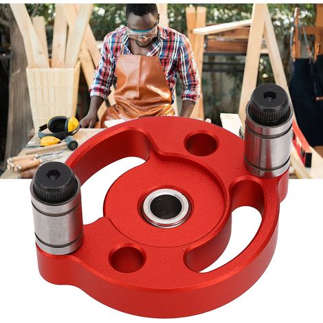 Foret de positionnement à un seul trou, outil de travail du bois, localisateur de perçage central auto-adaptatif, panneau en bois massif, rouge. (1/2)