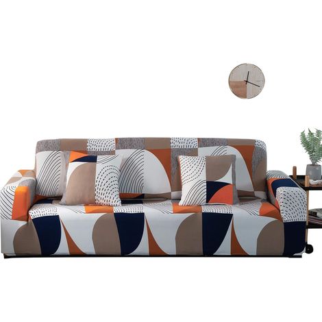 Housse,de,Canapé,Extensible,1/2/3/4,Places,Impression,Housse,Canape,Anti-dérapante,Housse,Protection,Canapé,Couvre(Coloré-Motif,Géométrique,,Housse,Canape,2,Places:141-180cm) (1/5)
