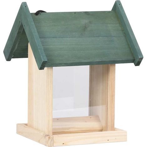 vidaXL Comederos para pájaros 4 unidades madera de abeto (1/2)
