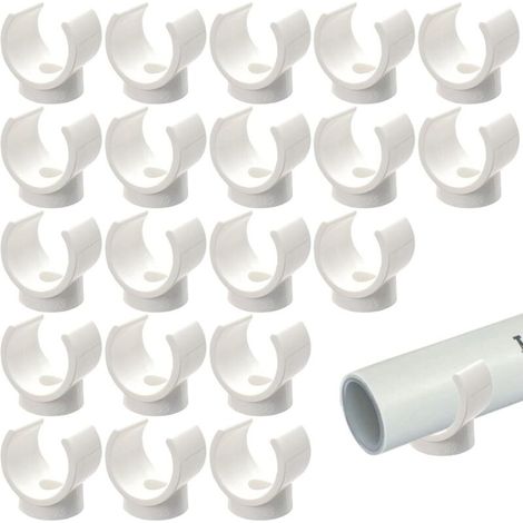 20 Clips PEX, Support Tuyau PVC, Crochet U 16mm, Fixation Murale, Pour Plomberie (1/5)